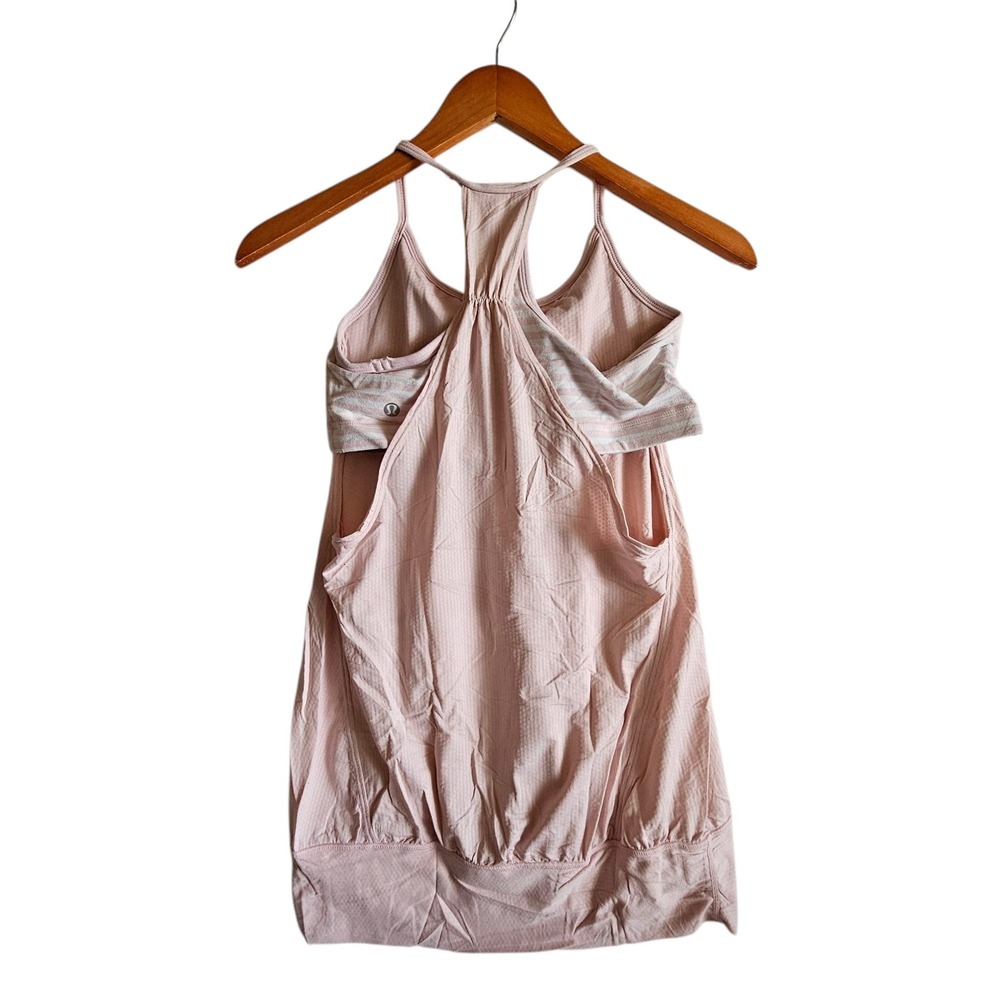 Lululemon Tank Top Light Support Built-In Bra Workout Pink Size‎ 6 No Limits - Picture 7 of 12